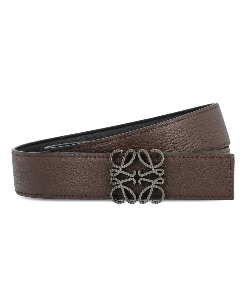 Loewe Anagram pebbled leather belt - Braun Braun
