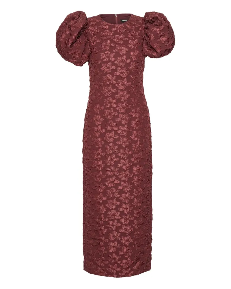 ROTATE Birger Christensen Kleid mit Puffärmeln Rot