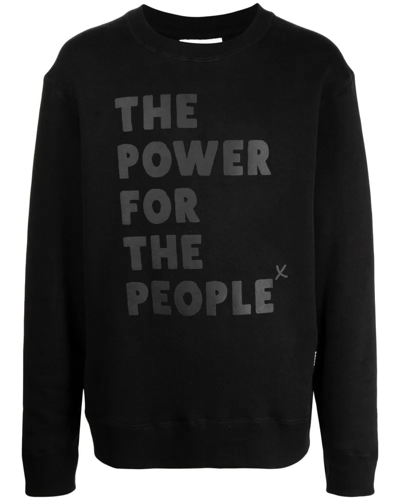 The Power for the People Sweatshirt mit Logo-Print Schwarz