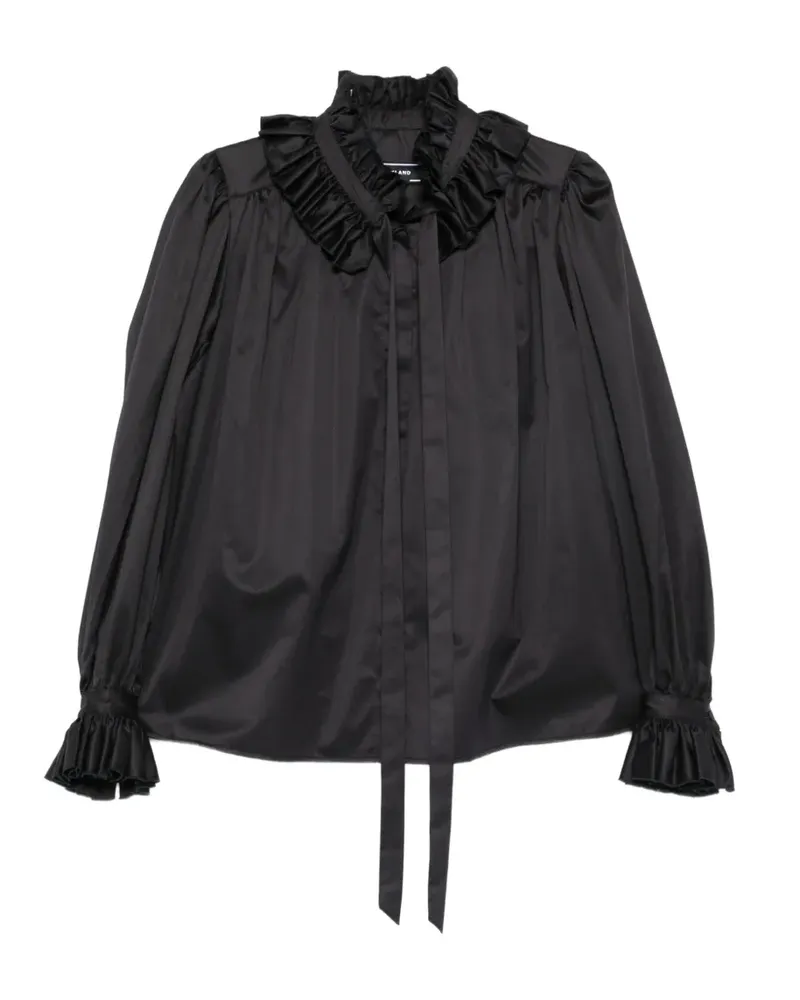 STYLAND ruffled tie-fastening shirt - Schwarz Schwarz