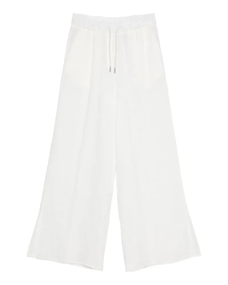 PANICALE Cashmere drawstring-waist trousers - Weiß Weiß
