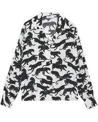 Anine Bing Mylah Hemd mit Panther-Print Schwarz