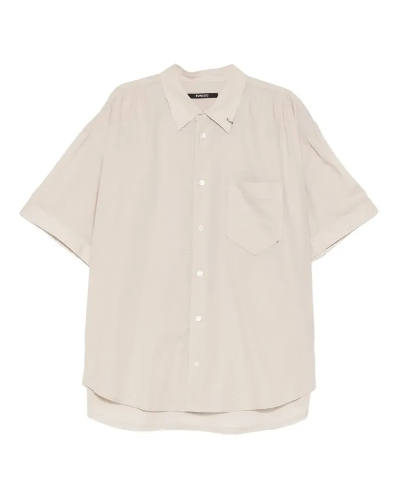 SONGZIO graphic-embroidered shirt - Nude Nude