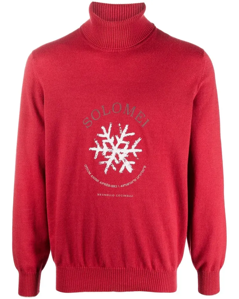 Brunello Cucinelli Kaschmirpullover mit Rollkragen - Rot Rot