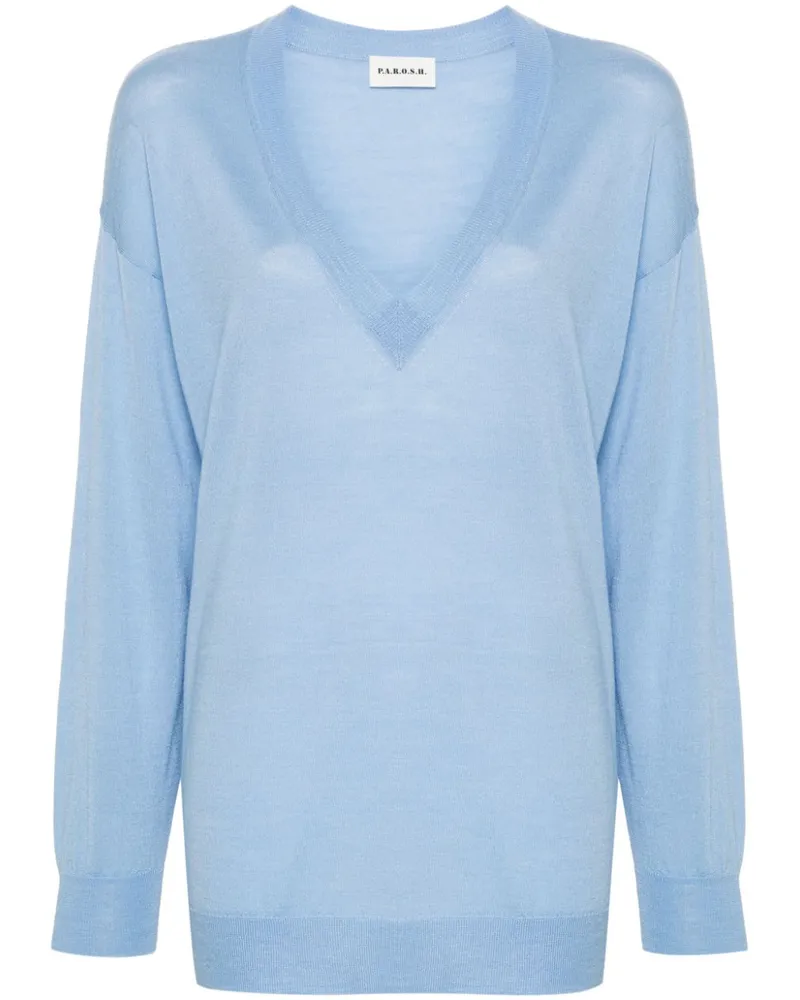 P.A.R.O.S.H. P.A.R.O H. Pullover mit V-Ausschnitt - Blau Blau