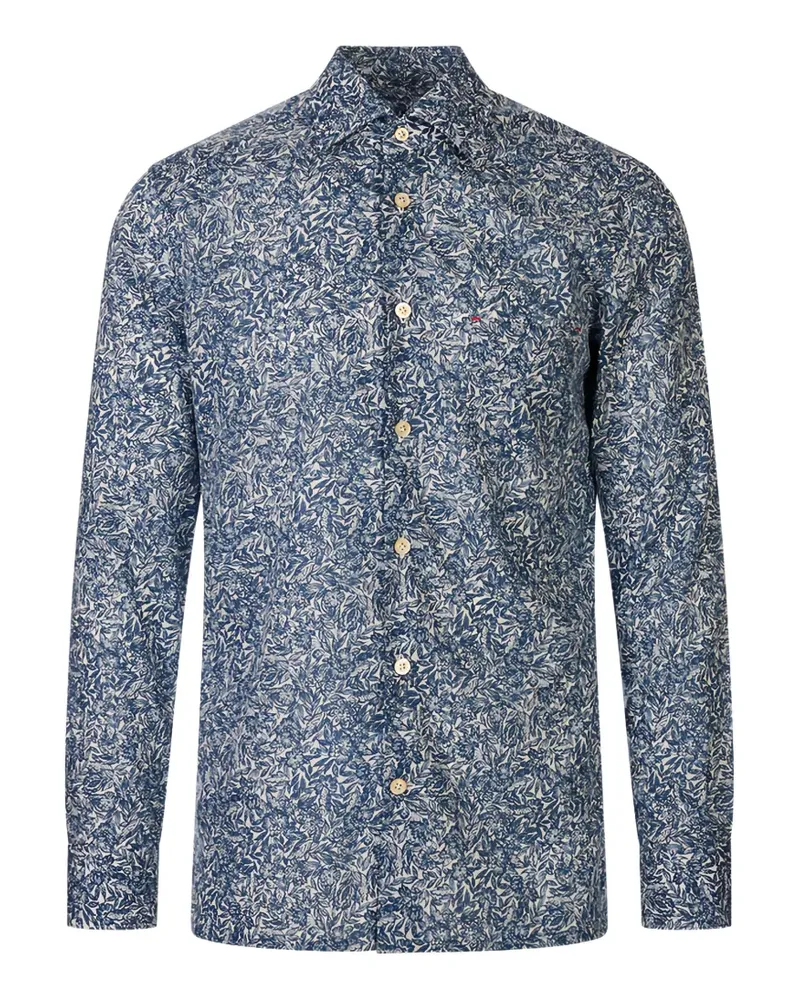 Kiton floral-print long-sleeve shirt - Blau Blau