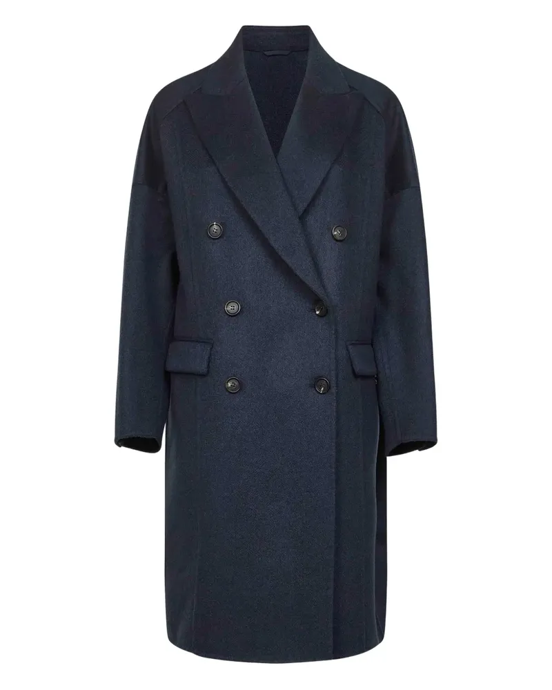 Brunello Cucinelli Doppelreihiger Mantel - Blau Blau