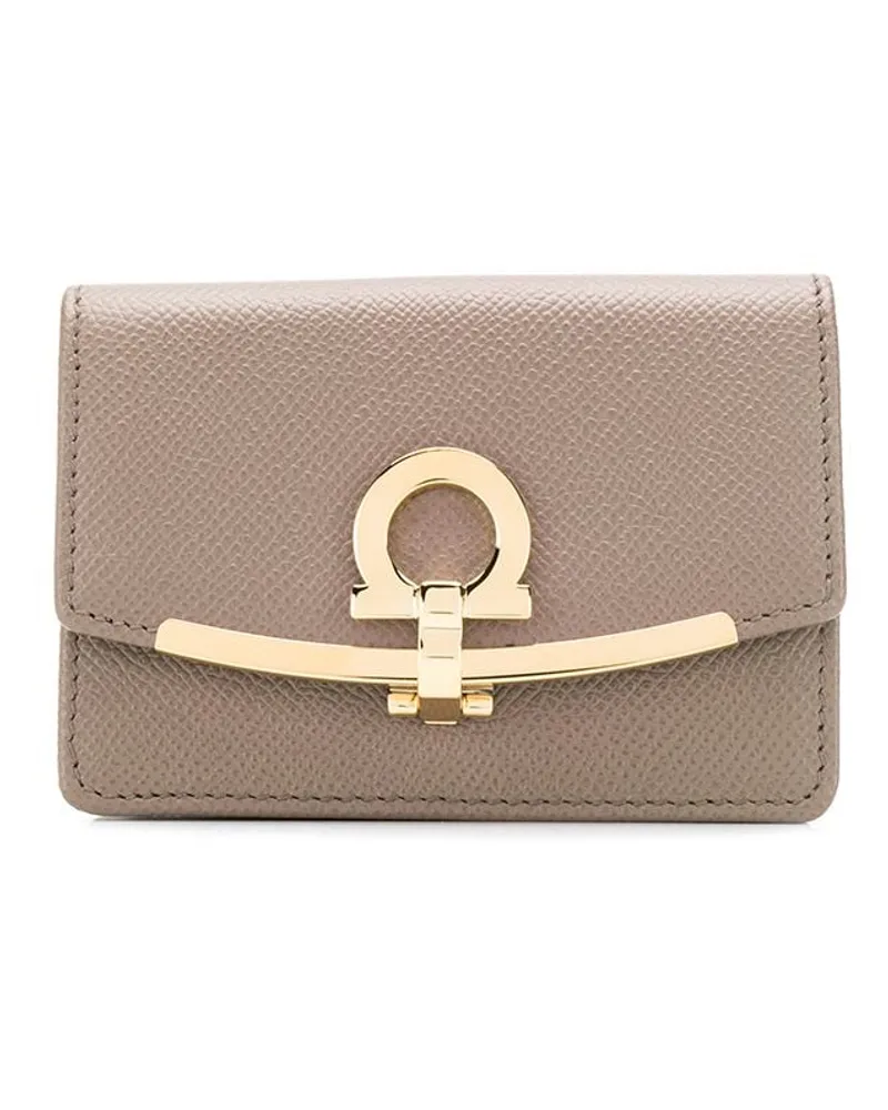 Ferragamo Portemonnaie mit Metallic-Effekt - Nude Nude