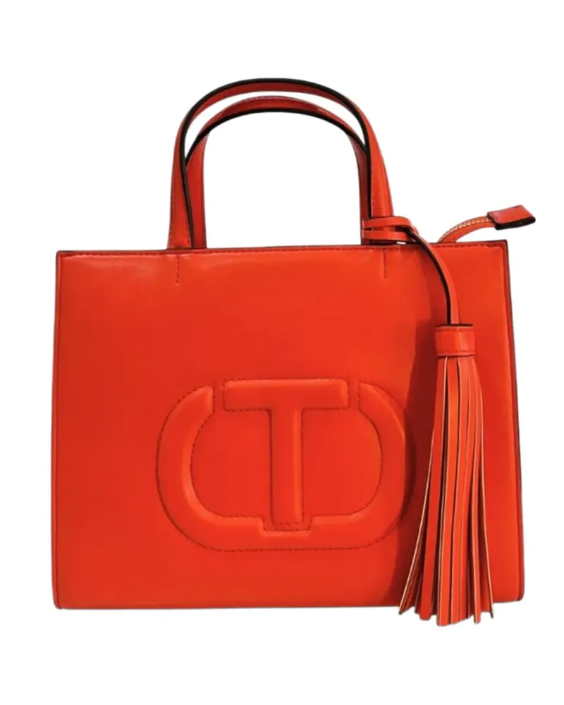 Twin-Set Handtasche mit Logo-Prägung - Orange Orange