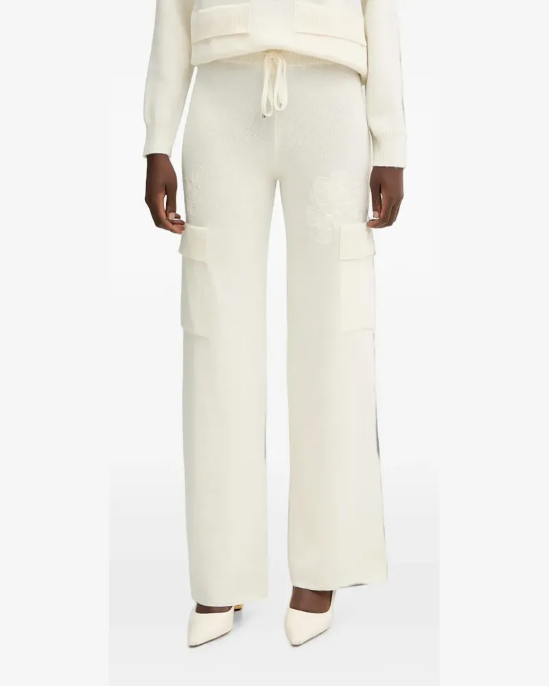 Ermanno Scervino floral-embroidered cargo pants - Nude Nude