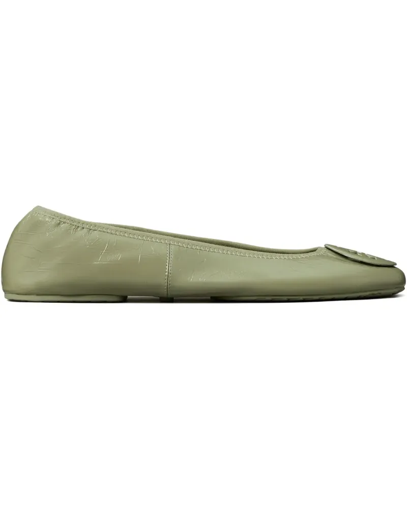 Tory Burch Reva Travel Ballerinas aus Lackleder mit Logo - Grün Grün