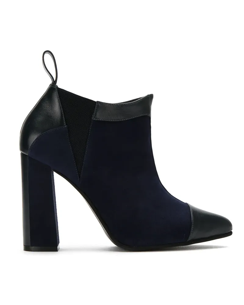 Sarah Chofakian Wildlederstiefeletten mit Einsätzen - Blau Blau