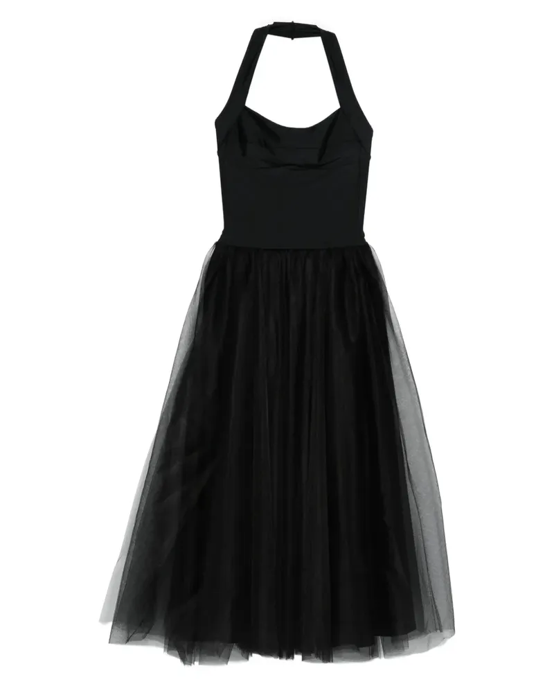 ATU Body Couture halterneck tulle-skirt midi dress - Schwarz Schwarz