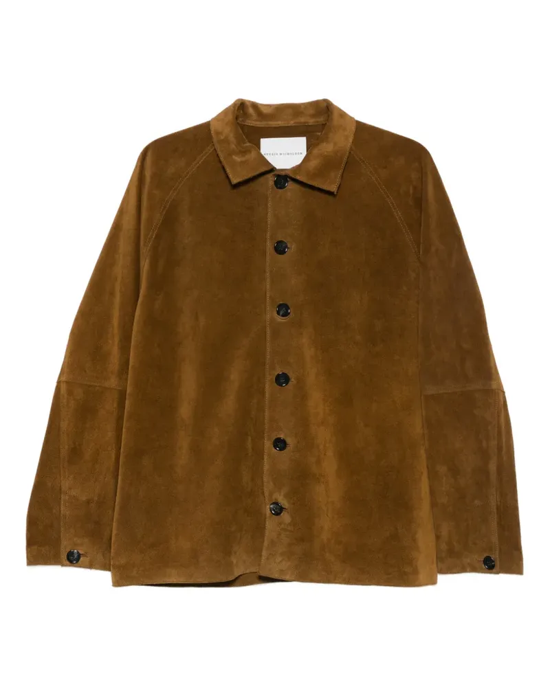 Studio Nicholson Bowe leather jacket - Braun Braun