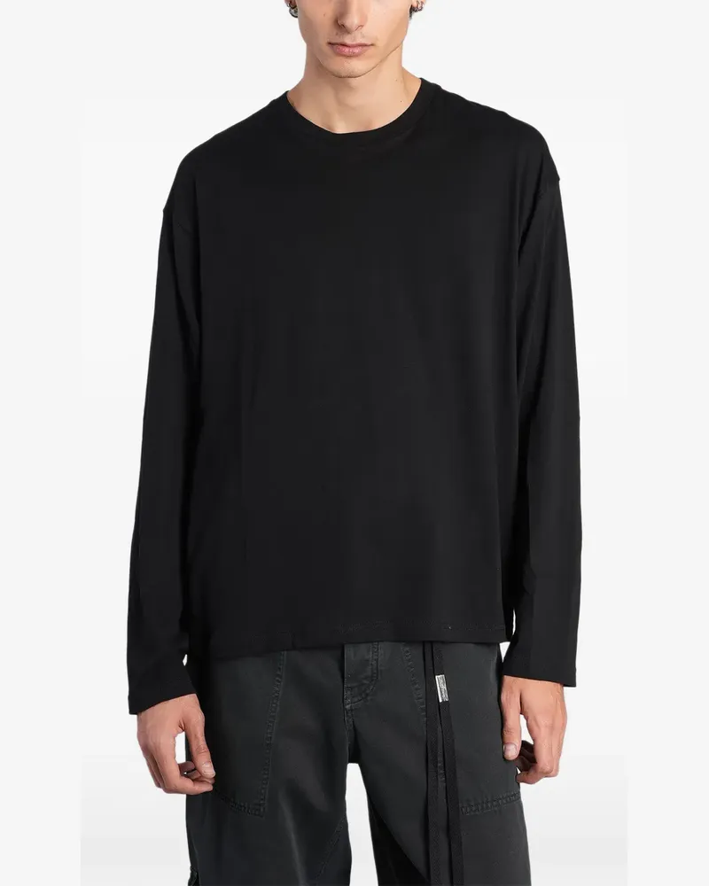 Ann Demeulemeester Langarmshirt mit Slogan-Print - Schwarz Schwarz