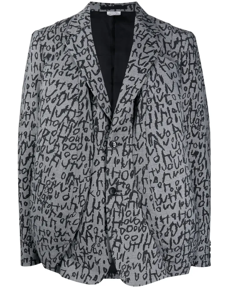 Comme des Garçons Sakko mit grafischem Print - Schwarz Schwarz