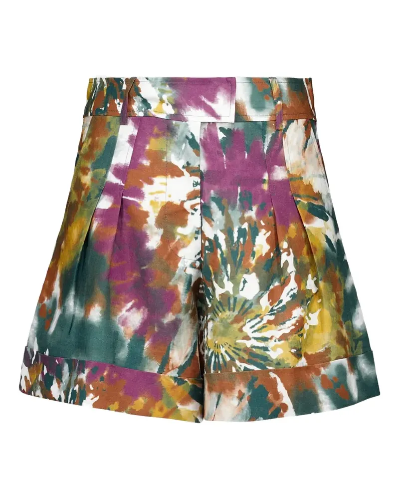PAULA Batik-Shorts mit Falten - Grün Grün