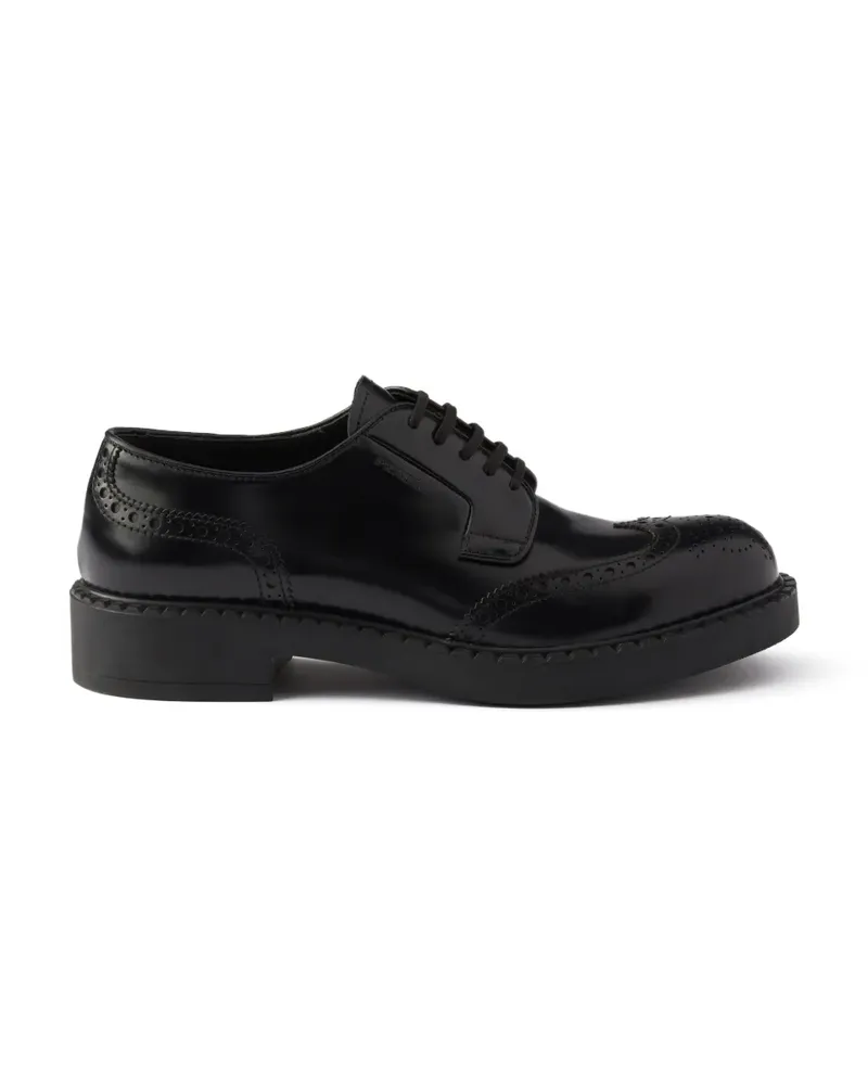 Prada Derby-Schuhe aus gebürstetem Leder - Schwarz Schwarz