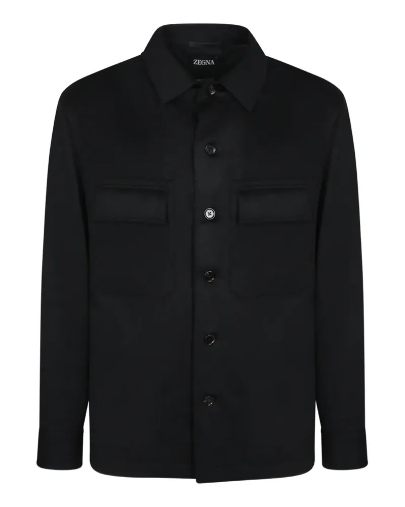 Ermenegildo Zegna cashmere pocket-detail overshirt - Schwarz Schwarz