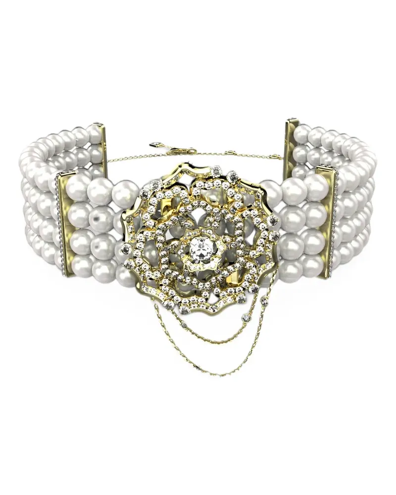 Guess Peony pearl choker necklace - Gold Gold