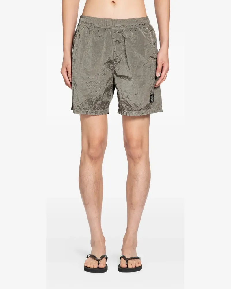 Stone Island logo-patch swim shorts - Grau Grau