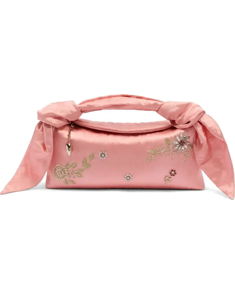 Erdem Bloom crystal-embellished clutch bag - Rosa Rosa