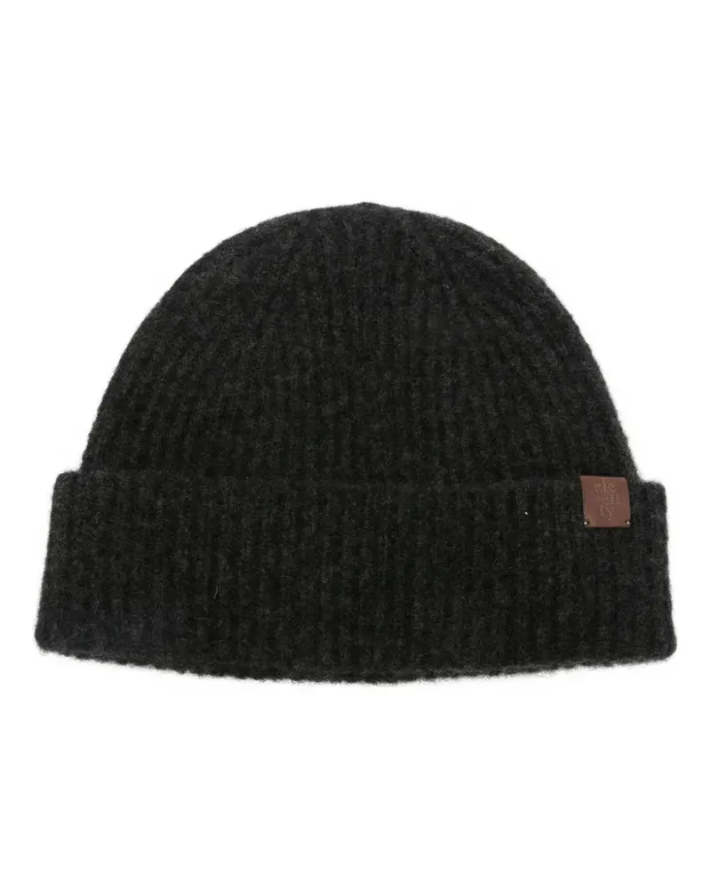 Eleventy Gerippte Beanie - Grau Grau