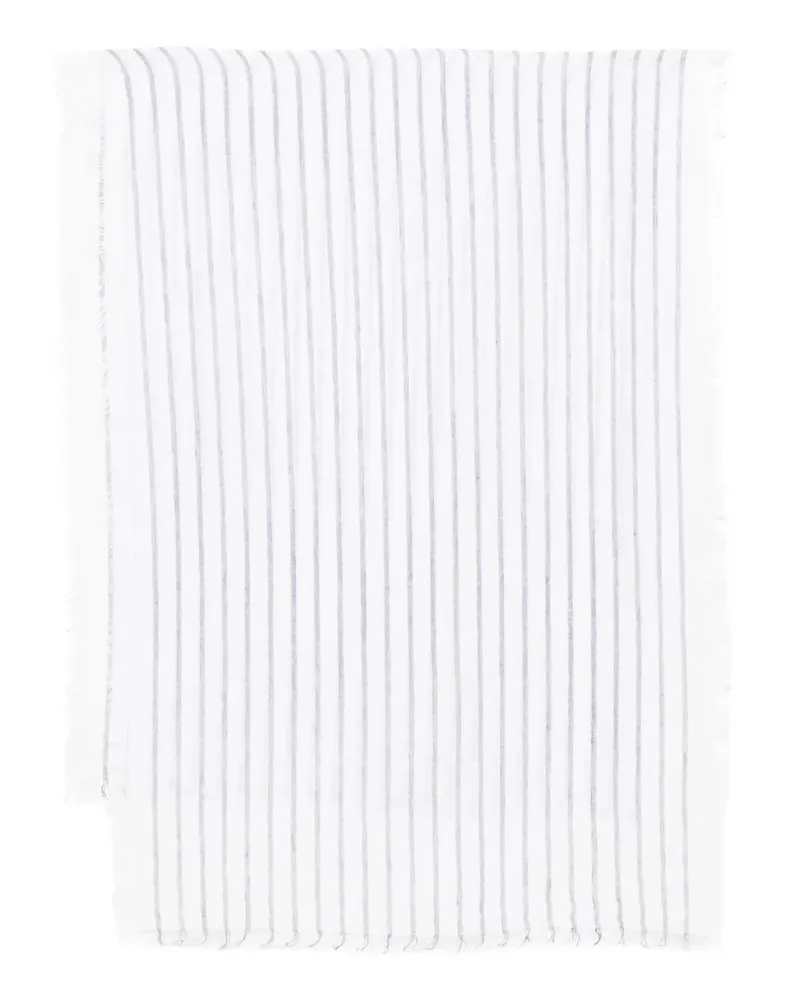 Eileen Fisher Gestreifter Leinenschal - Weiß Weiß
