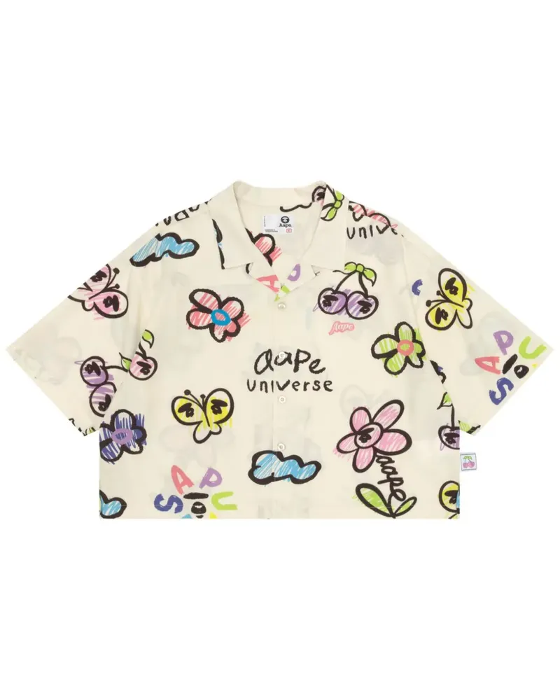 BAPE Hemd mit Logo-Print - Nude Nude