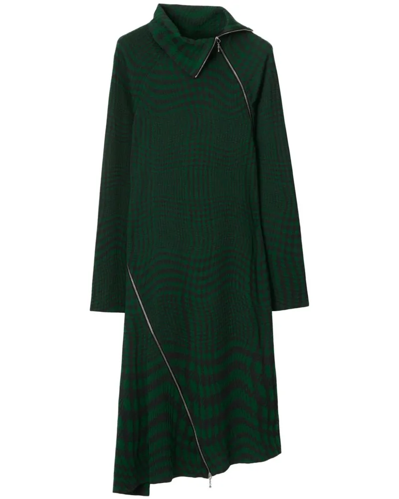 Burberry Midikleid mit Warped-Print - Grün Grün
