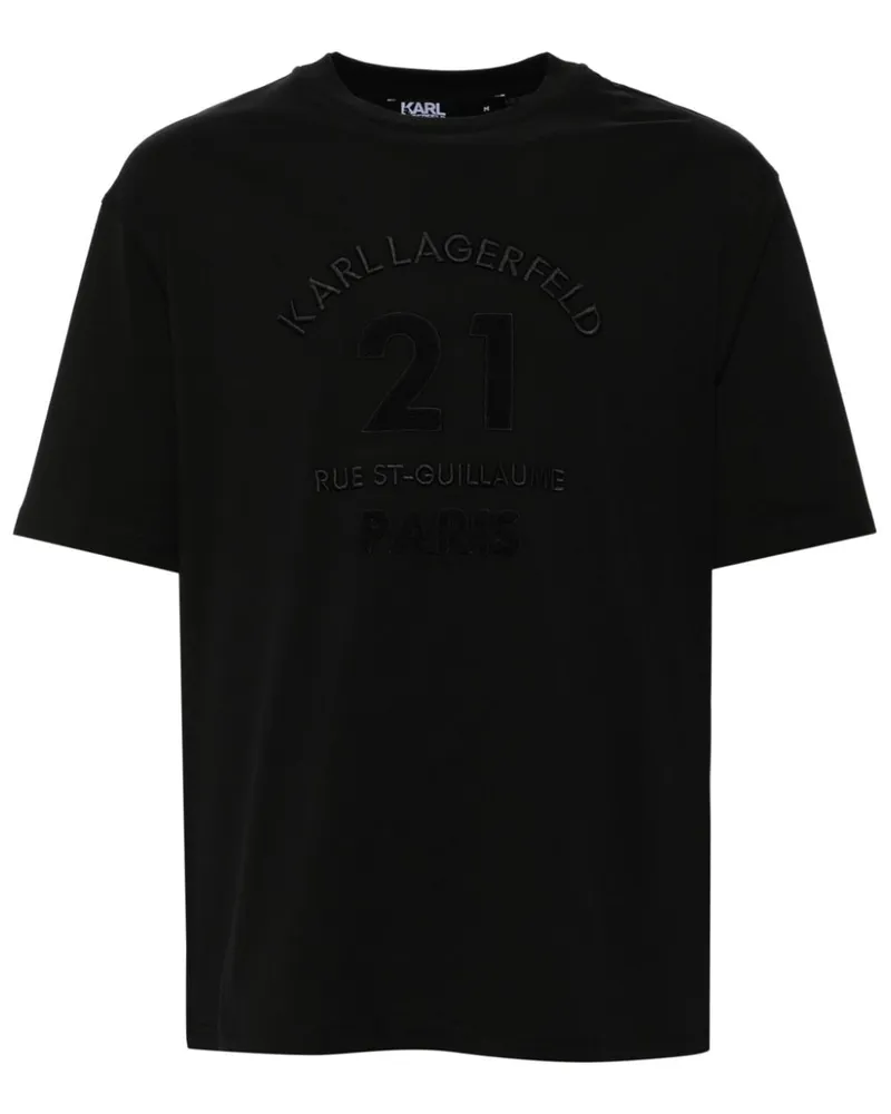 Karl Lagerfeld T-Shirt mit Logo-Patch - Schwarz Schwarz
