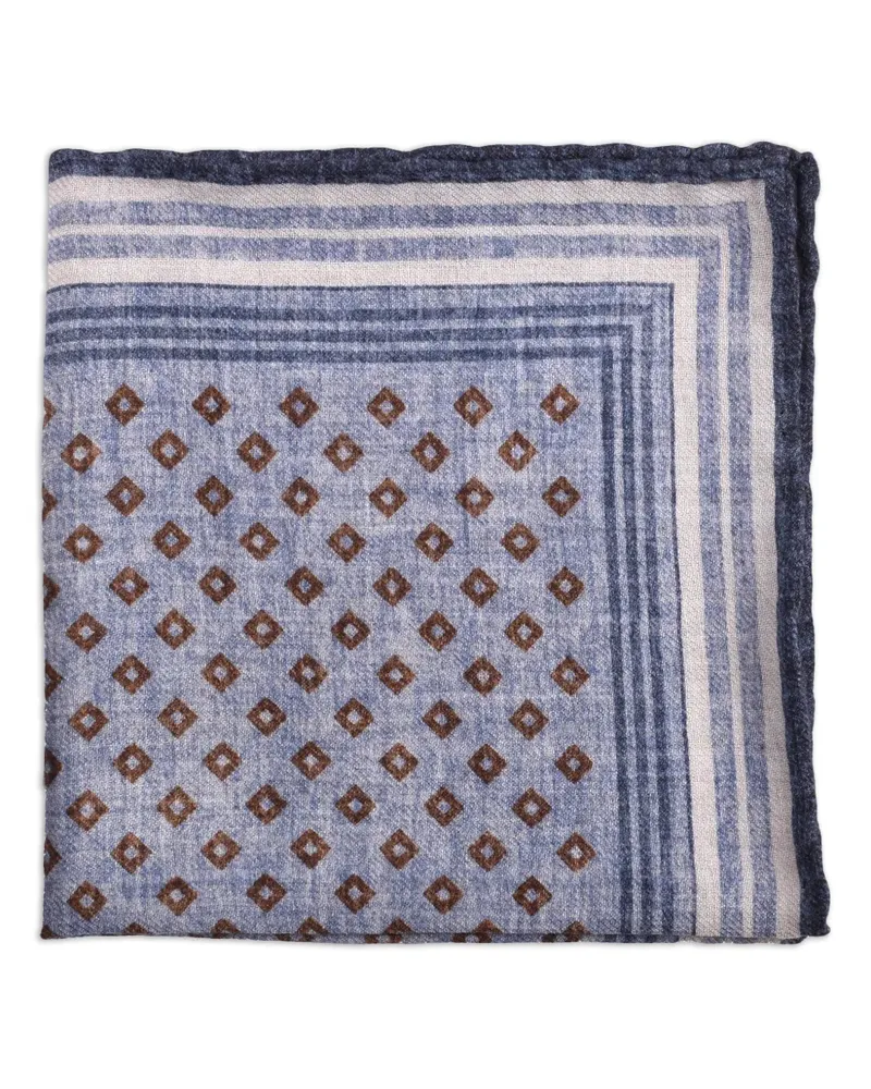 Brunello Cucinelli Gestreiftes Einstecktuch - Blau Blau