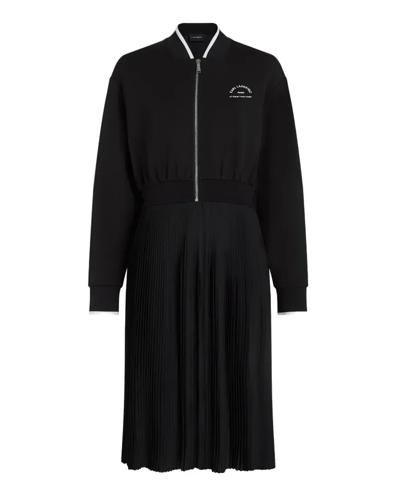 Karl Lagerfeld Reißverschluss-Kleid mit Falten - Schwarz Schwarz