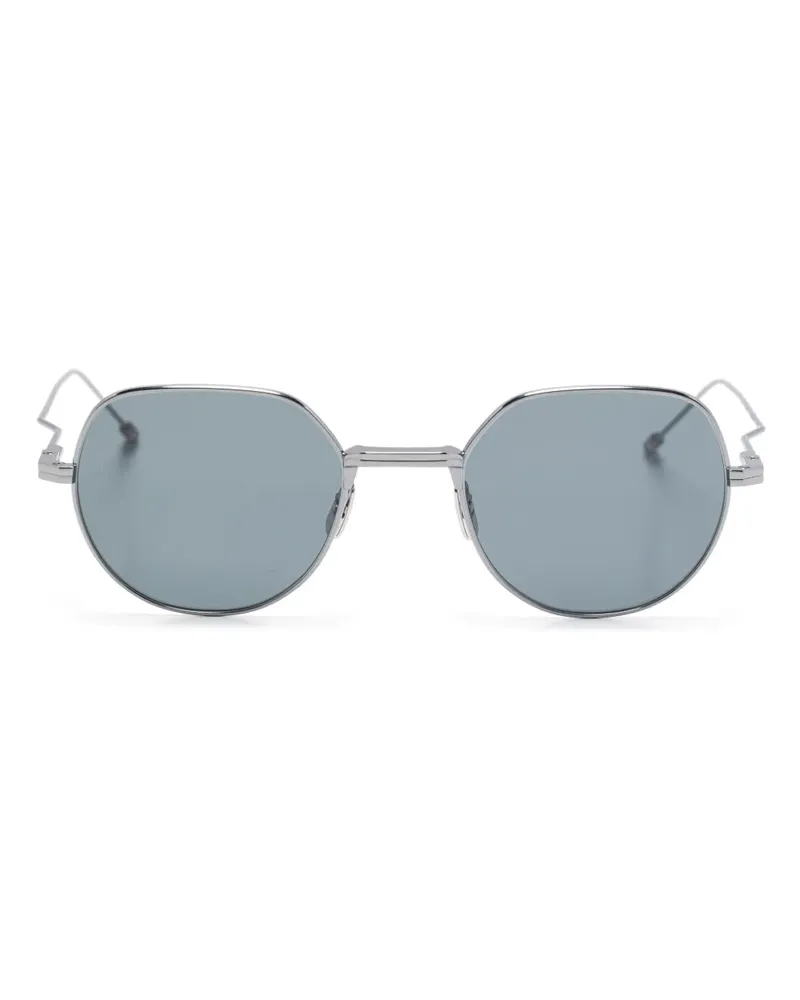 Thom Browne Sonnenbrille mit rundem Gestell - Silber Silber