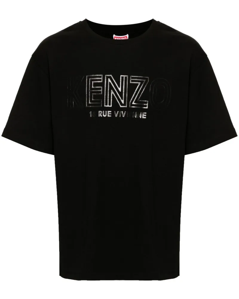 Kenzo T-Shirt mit Logo-Streifen - Schwarz Schwarz