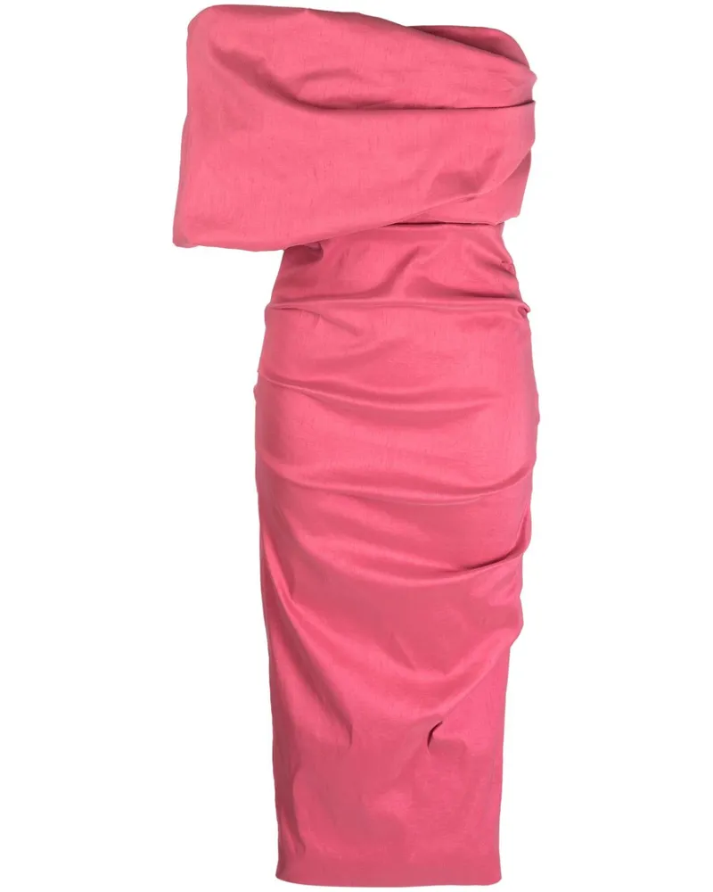 Rachel Gilbert Asymmetrisches Kat Midikleid - Rosa Rosa