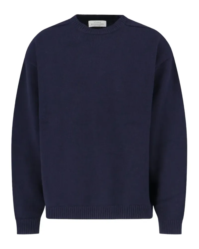 Studio Nicholson Hemyl Pullover mit geripptem Besatz - Blau Blau