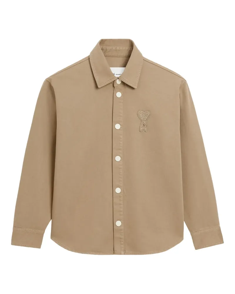 AMI Paris Ami de Coeur Hemd mit Logo-Patch - Nude Nude