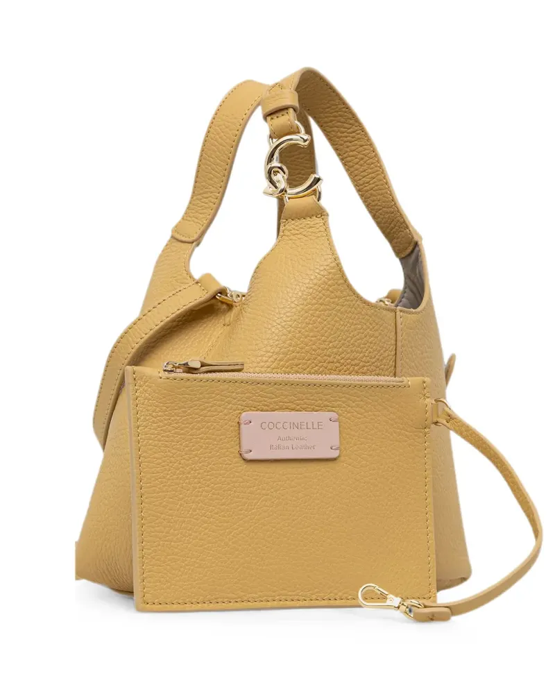 Coccinelle Small C-Easy leather tote bag - Gelb Gelb