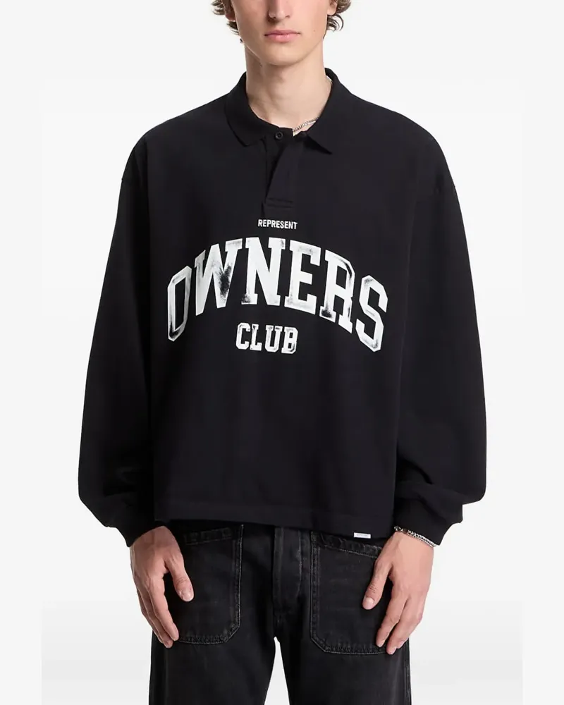 REPRESENT Owners Club logo-print polo shirt - Schwarz Schwarz
