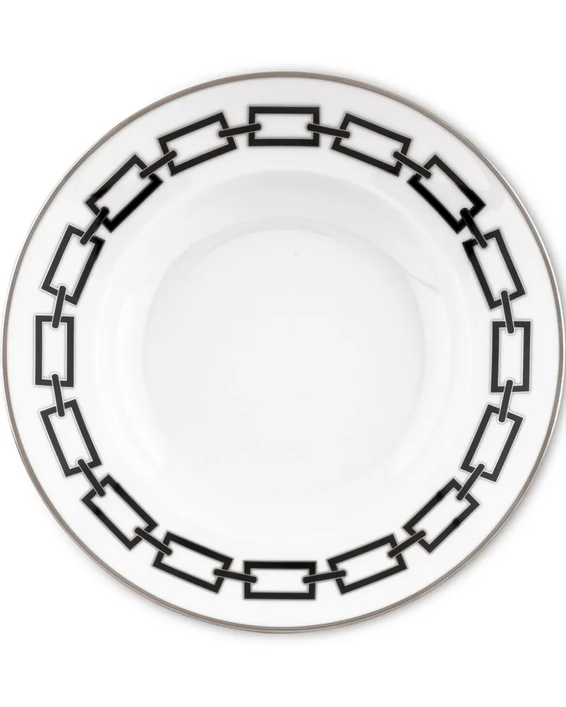 Ginori 1735 Catene Nero Suppenteller (24,5cm) - Weiß Weiß