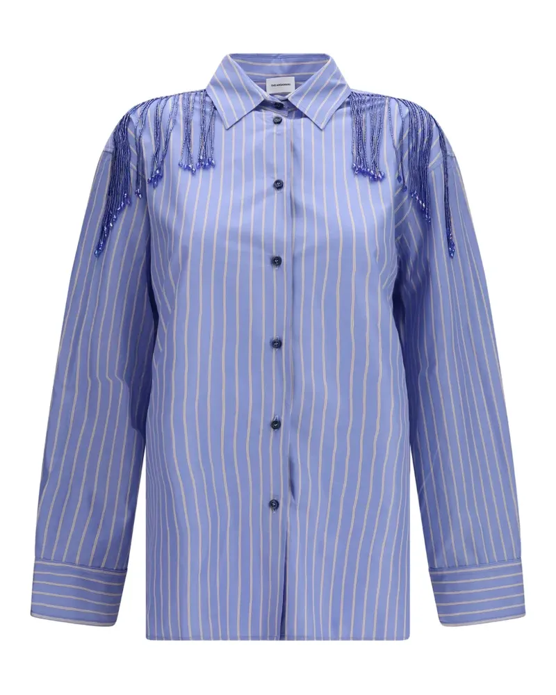ANDAMANE Miley beaded-fringed shirt - Blau Blau