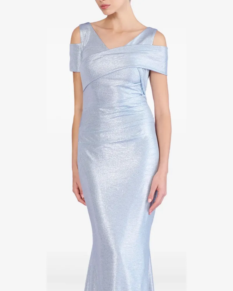 Talbot Runhof Drapiertes Abendkleid mit metallischem Effekt - Blau Blau