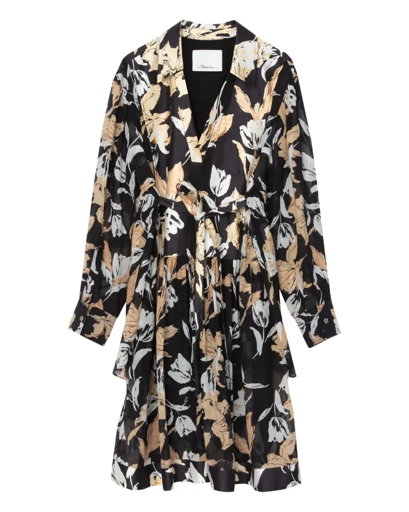 3.1 phillip lim Midikleid mit Gürtel - Schwarz Schwarz
