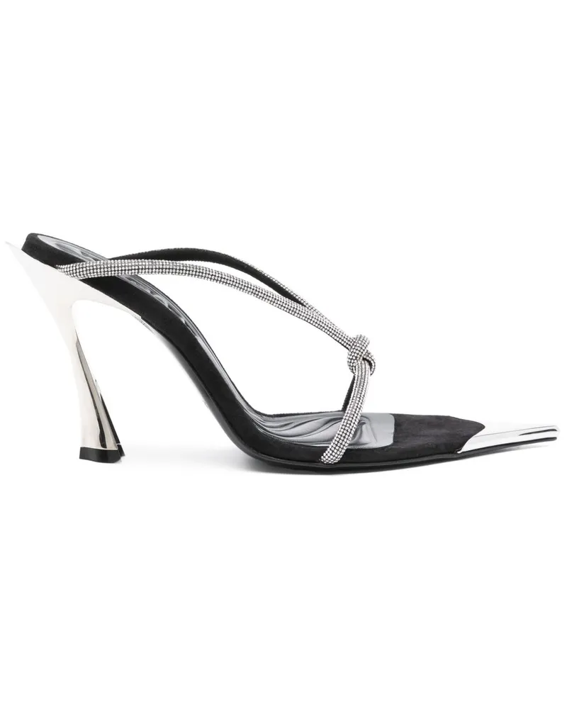 Thierry Mugler Sandalen mit Kristallen 105mm - Schwarz Schwarz