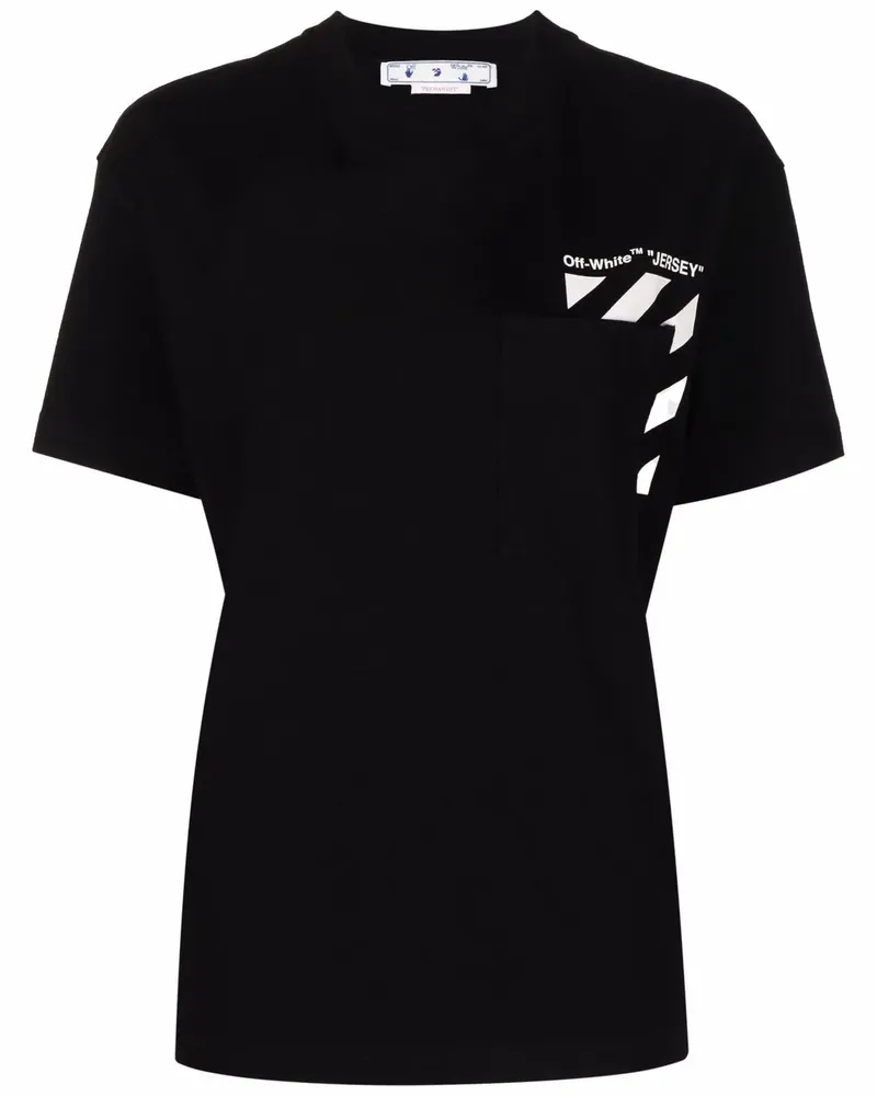 OFF-WHITE T-Shirt mit "Jersey"-Print - Schwarz Schwarz