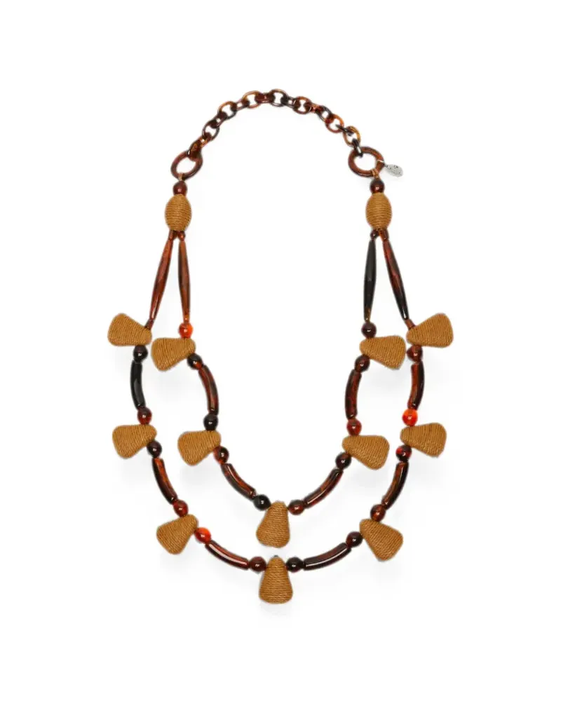Max Mara beaded double-strand necklace - Braun Braun