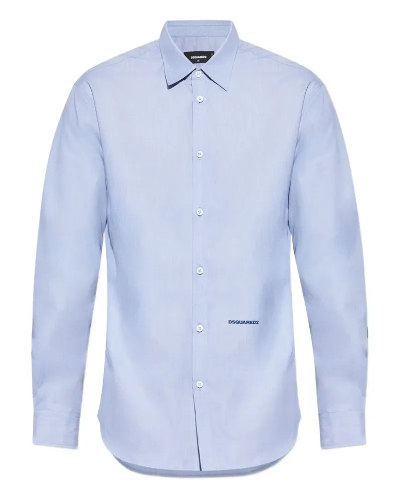 Dsquared2 Hemd mit Logo-Stickerei - Blau Blau