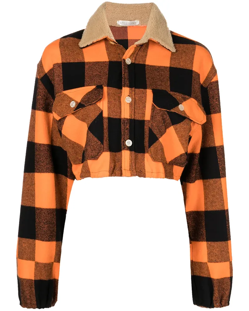 ROMEO HUNTE Lucy Cropped-Jacke aus Flanell - Orange Orange