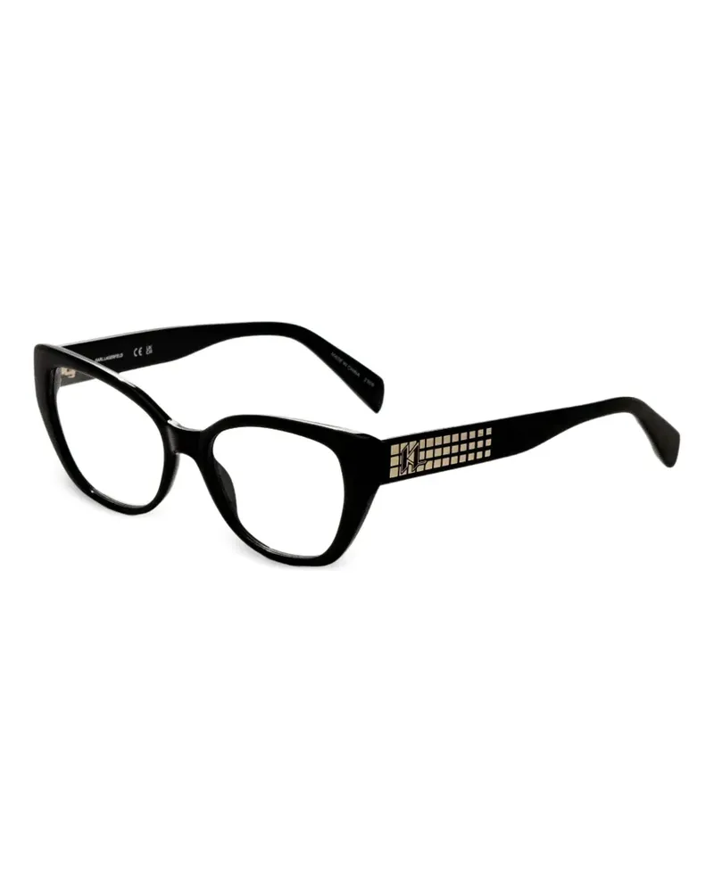 Karl Lagerfeld Cat-Eye-Brille mit Logo-Schild - Schwarz Schwarz